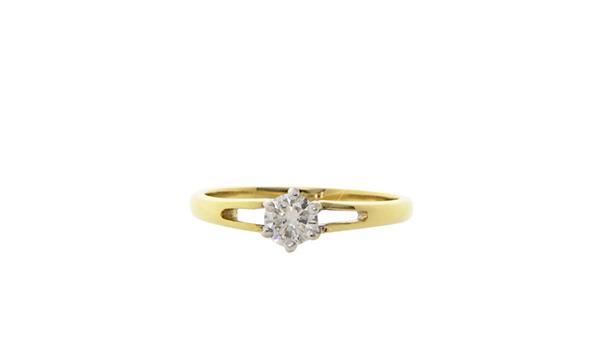 Grote foto gouden solitair ring met diamant 0.30crt. 18 krt 875 sieraden tassen en uiterlijk ringen voor haar