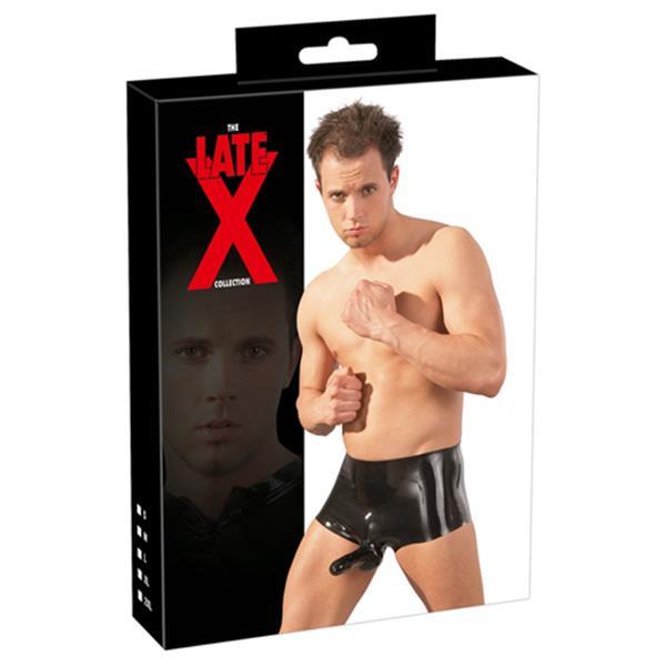 Grote foto latex boxer met sleeve erotiek kleding