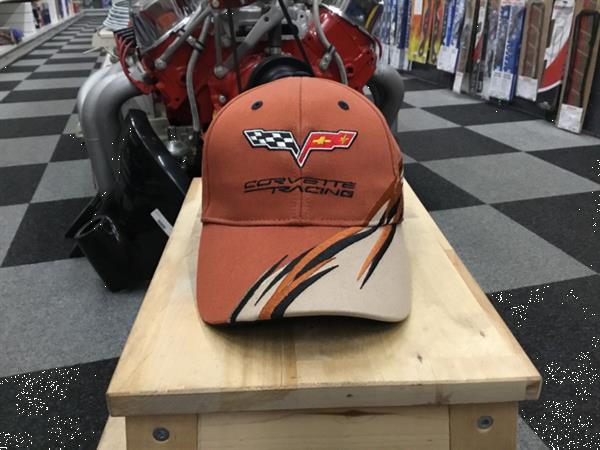 Grote foto baseball cap corvette racing orange brown kleding dames hoeden en petten