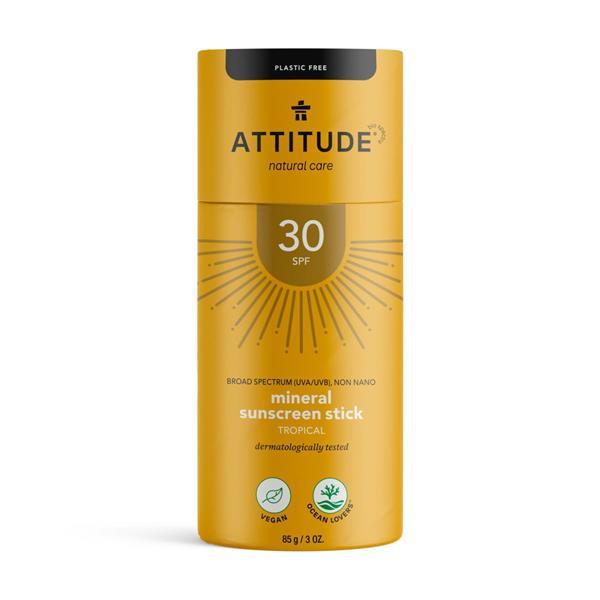 Grote foto attitude plasticvrije zonnebrandstick spf 30 tropical beauty en gezondheid lichaamsverzorging