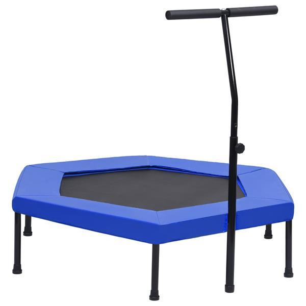 Grote foto vidaxl fitnesstrampoline met handgreep veiligheidsmat zeshoe kinderen en baby trampolines en springkussens