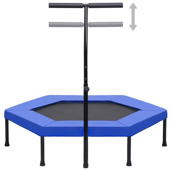 Grote foto vidaxl fitnesstrampoline met handgreep veiligheidsmat zeshoe kinderen en baby trampolines en springkussens