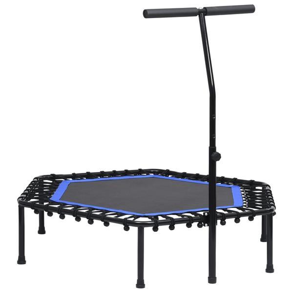 Grote foto vidaxl fitnesstrampoline met handgreep veiligheidsmat zeshoe kinderen en baby trampolines en springkussens