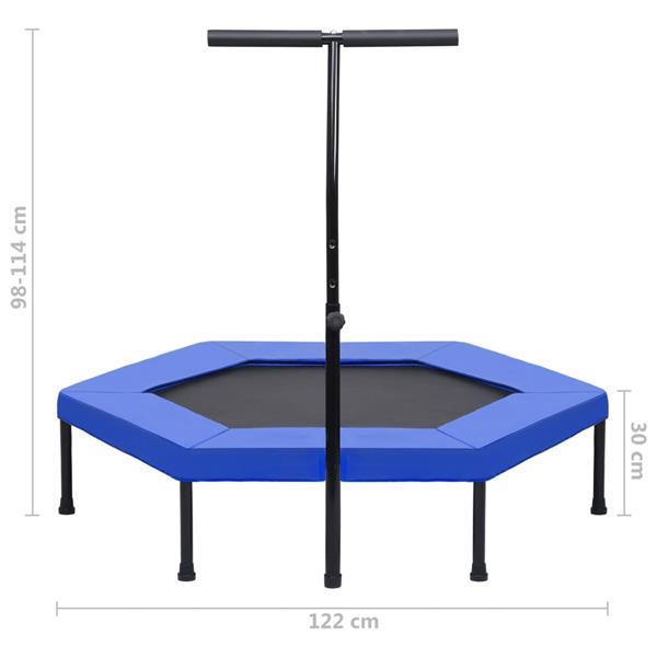 Grote foto vidaxl fitnesstrampoline met handgreep veiligheidsmat zeshoe kinderen en baby trampolines en springkussens