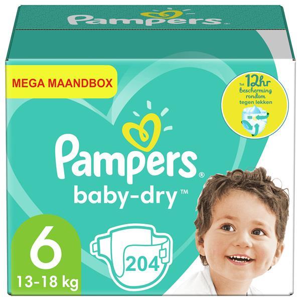 Grote foto pampers baby dry maat 6 mega maandbox 204 luiers kinderen en baby dekens en slaapzakjes