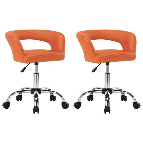Grote foto vidaxl chaises de salle manger 2 pcs orange similicuir huis en inrichting stoelen