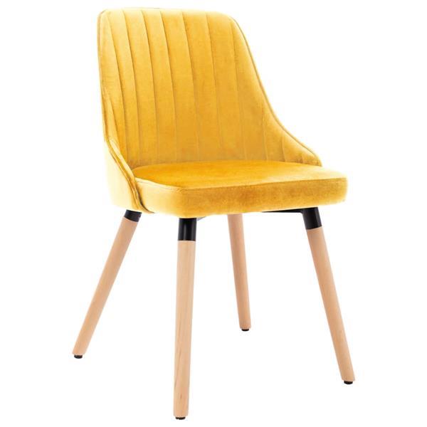 Grote foto vidaxl 323059 dining chairs 2 pcs yellow velvet huis en inrichting stoelen