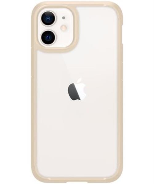 Grote foto spigen ultra hybrid apple iphone 12 mini hoesje beige telecommunicatie apple iphone