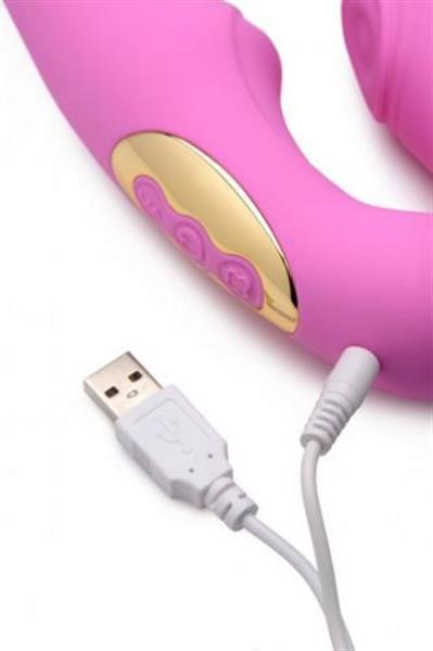 Grote foto u pulse siliconen vibrerende strapless strap on roze erotiek sextoys