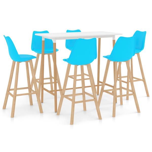 Grote foto vidaxl 7 delige barset blauw huis en inrichting complete eetkamers