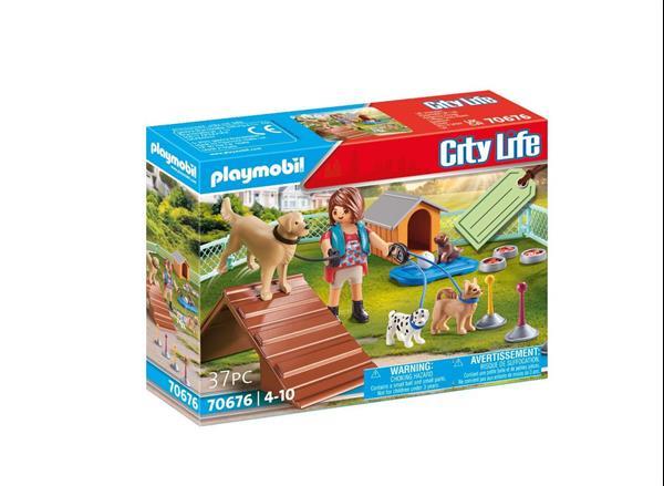 Grote foto playmobil city life 70676 gift set hondentrainster kinderen en baby duplo en lego