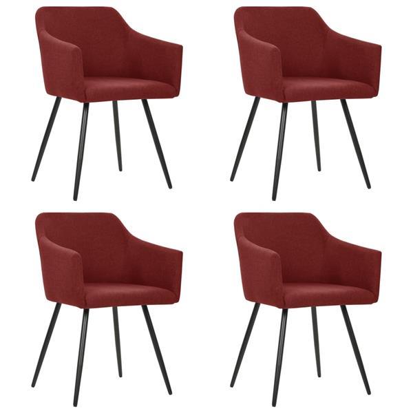 Grote foto vidaxl chaises de salle manger 4 pcs rouge bordeaux tissu huis en inrichting stoelen