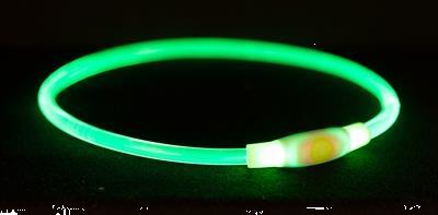 Grote foto trixie halsband usb flash light lichtgevend oplaadbaar groen dieren en toebehoren toebehoren