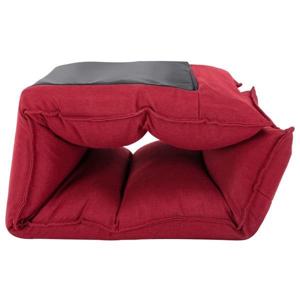 Grote foto vidaxl chaise pliable de sol rouge bordeaux tissu huis en inrichting stoelen