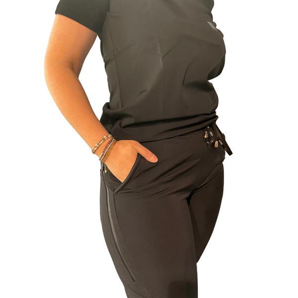 Grote foto zwarte jogger holly aime kleding dames broeken en pantalons