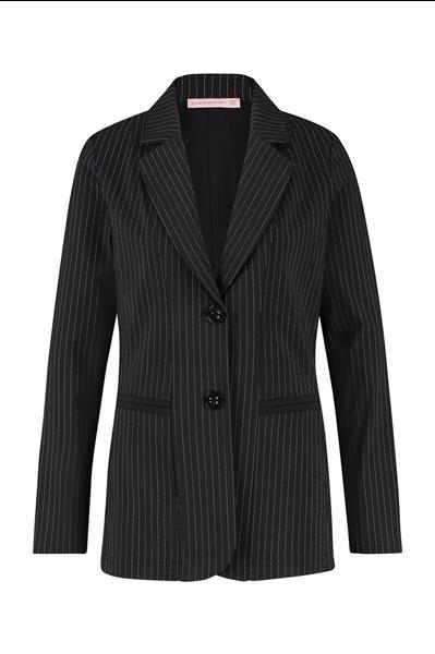 Grote foto zwarte blazer jody pinstripe studio anneloes kleding dames truien en vesten