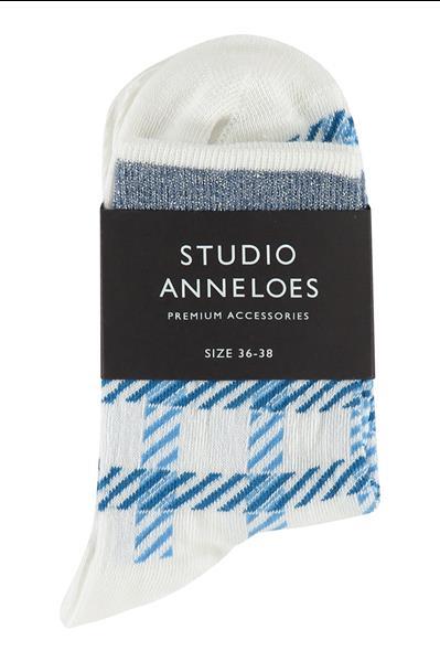 Grote foto blauw met wit geruite sokken studio anneloes kleding dames sieraden