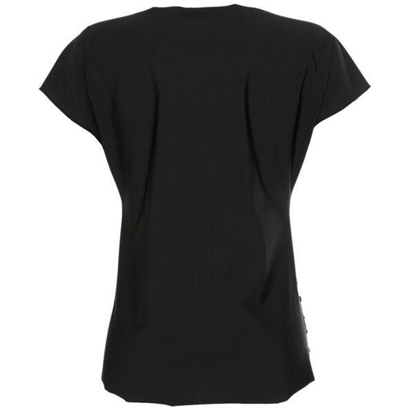 Grote foto zwart gestreepte top print zip73 kleding dames overige kledingstukken