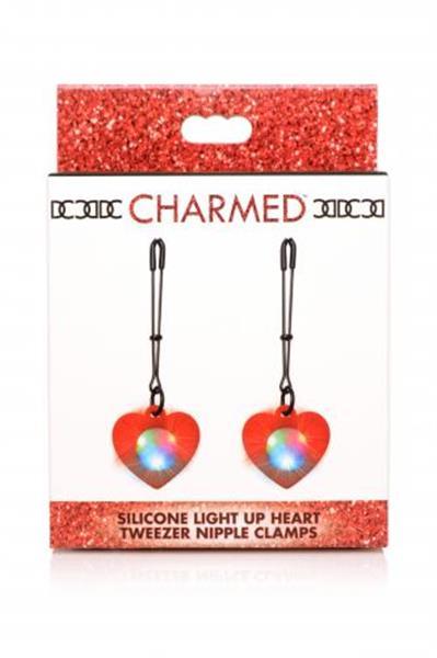 Grote foto charmed heart tweezer tepelklemmen met led verlichting erotiek tepelklemmen en penisringen