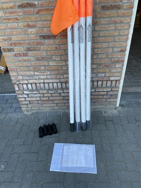 Grote foto cornervlagstok set stadion 4x 50 mm geveerd sport en fitness voetbal