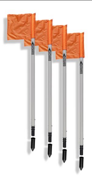 Grote foto cornervlagstok set stadion 4x 50 mm geveerd sport en fitness voetbal