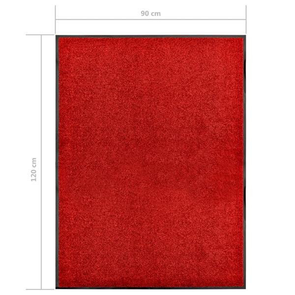 Grote foto vidaxl deurmat wasbaar 90x120 cm rood tuin en terras overige tuin en terras