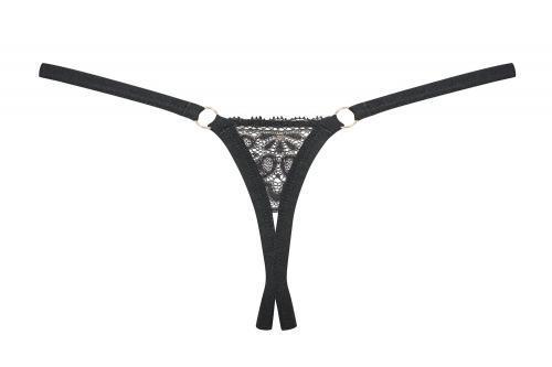 Grote foto meshlove string met open kruisje zwart erotiek kleding