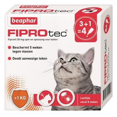 Grote foto beaphar fiprotec kat tegen vlooien teken dieren en toebehoren katten accessoires