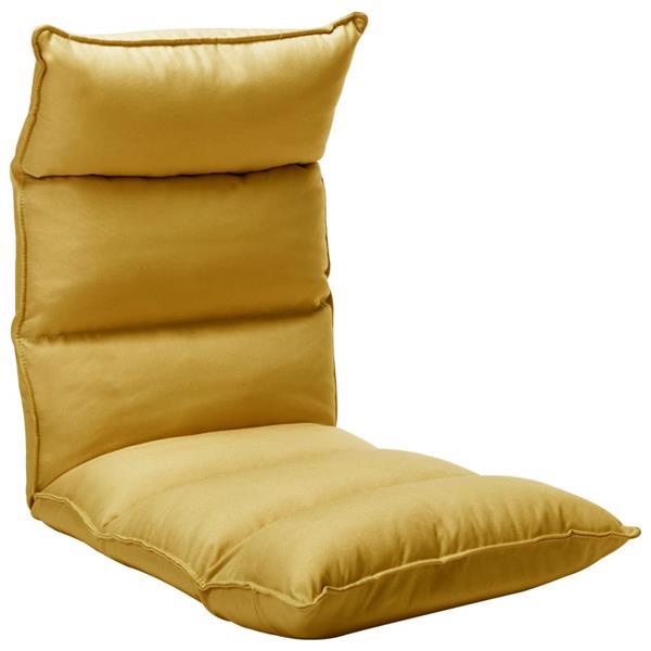Grote foto vidaxl chaise pliable de sol jaune moutarde tissu huis en inrichting stoelen