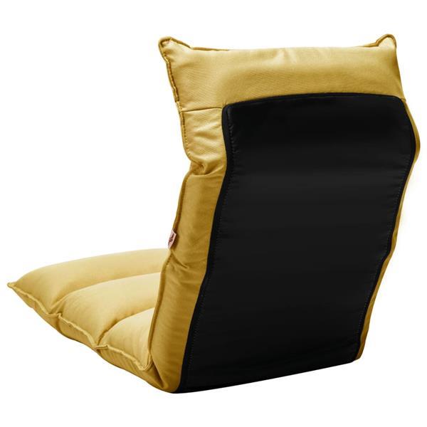 Grote foto vidaxl chaise pliable de sol jaune moutarde tissu huis en inrichting stoelen
