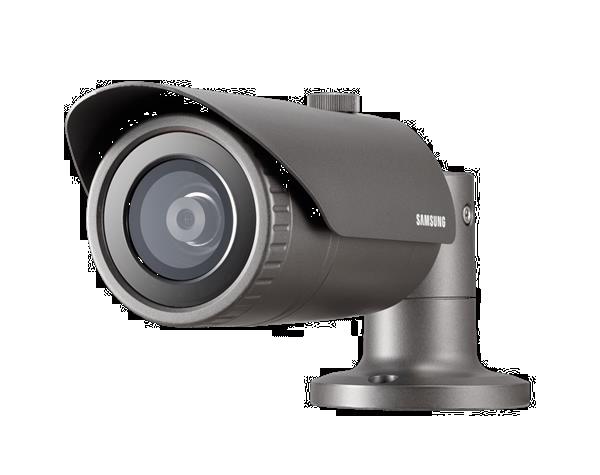 Grote foto samsung qno 6030rp netwerk bullet camera voor buiten 2mp audio tv en foto videobewakingsapparatuur