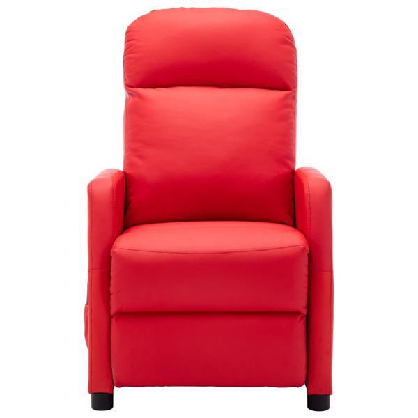 Grote foto vidaxl fauteuil de massage inclinable rouge similicuir huis en inrichting stoelen