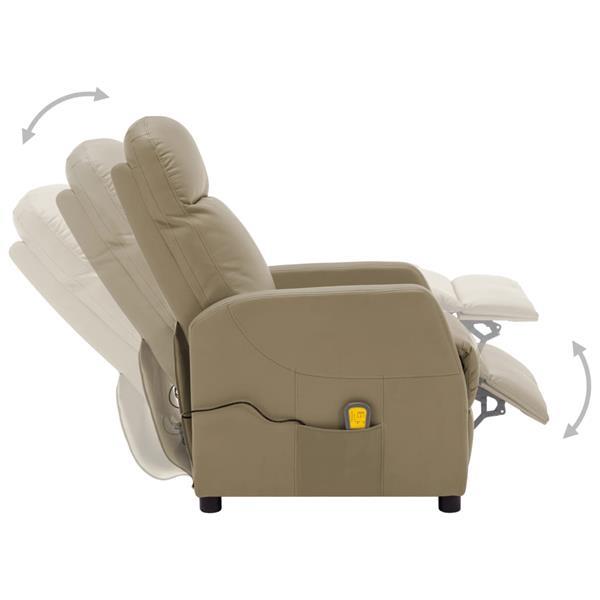 Grote foto vidaxl fauteuil de massage inclinable cappuccino similicuir huis en inrichting stoelen