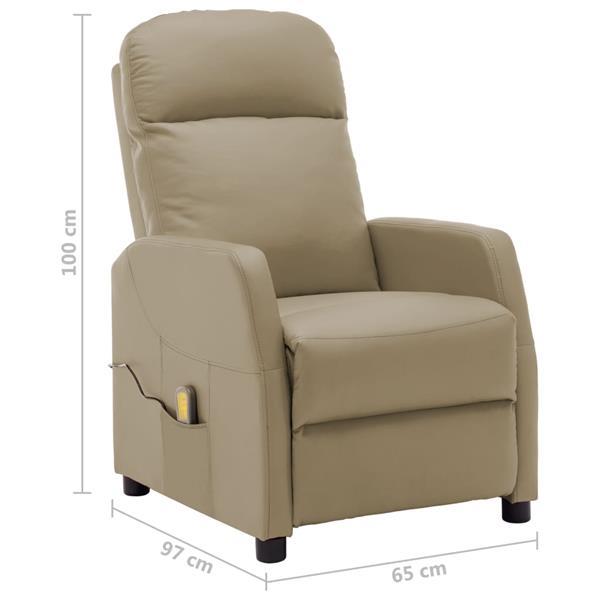 Grote foto vidaxl fauteuil de massage inclinable cappuccino similicuir huis en inrichting stoelen