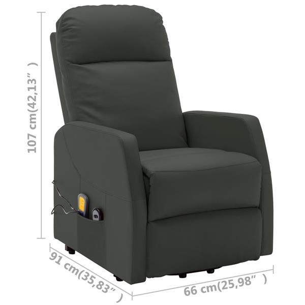Grote foto vidaxl fauteuil inclinable de massage anthracite similicuir huis en inrichting stoelen