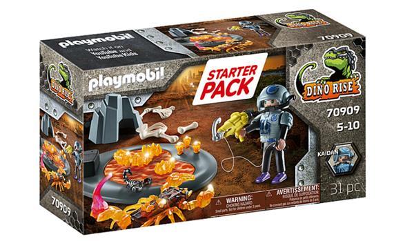 Grote foto playmobil dino rise 70909 starterpack gevecht tegen de vuurs kinderen en baby duplo en lego