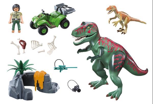 Grote foto playmobil dinos 71183 t rex aanval kinderen en baby duplo en lego