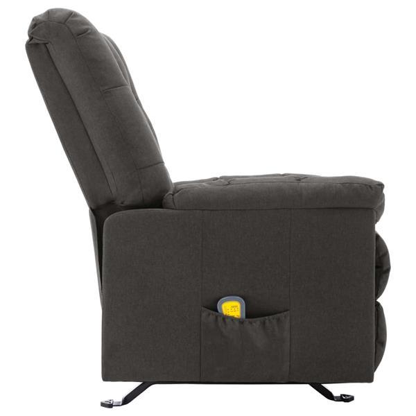 Grote foto vidaxl fauteuil de massage inclinable gris fonc tissu huis en inrichting stoelen