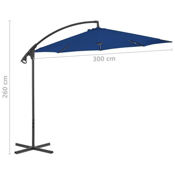 Grote foto vidaxl parasol d port avec m t en acier 300 cm bleu azur tuin en terras overige tuin en terras