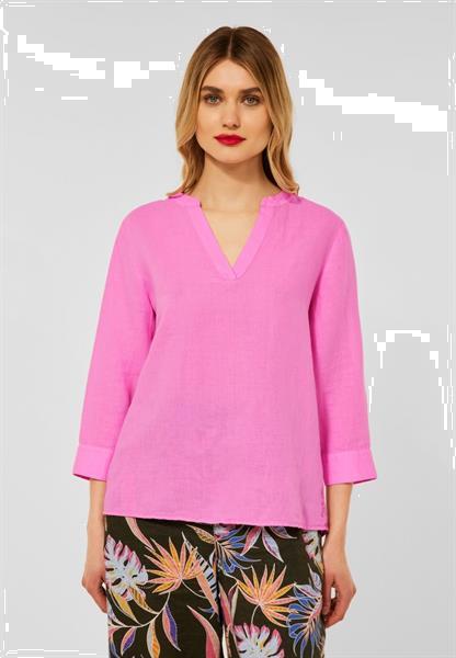 Grote foto linnen blouse met 3 4 mouwen cool pink 42 kleding dames blouses