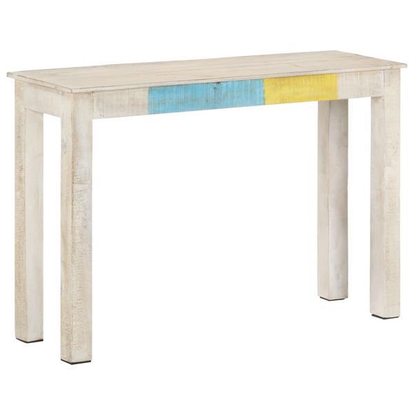 Grote foto vidaxl table console blanc 115x35x77 cm bois de manguier bru huis en inrichting eettafels