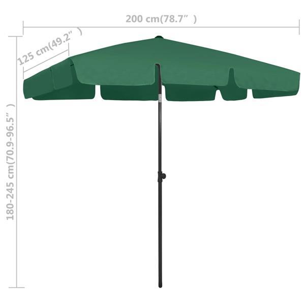 Grote foto vidaxl parasol de plage vert 200x125 cm tuin en terras overige tuin en terras