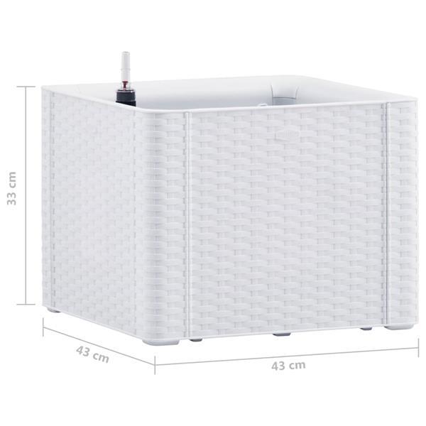 Grote foto vidaxl plantenbak hoog met zelfbewateringssysteem 43x43x33 c tuin en terras sierplanten