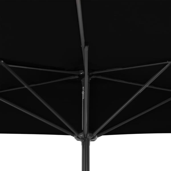 Grote foto vidaxl parasol de balcon avec m t en aluminium noir 300x150x tuin en terras overige tuin en terras