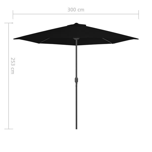 Grote foto vidaxl parasol de balcon avec m t en aluminium noir 300x150x tuin en terras overige tuin en terras