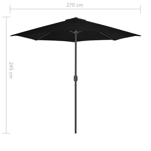 Grote foto vidaxl parasol de balcon avec m t en aluminium noir 270x135x tuin en terras overige tuin en terras