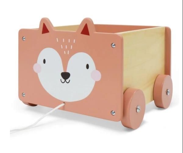 Grote foto houten trolley speelgoed opbergbox aan touw eco toys witgoed en apparatuur koffiemachines en espresso apparaten