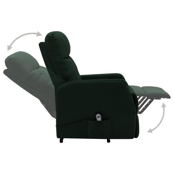 Grote foto vidaxl fauteuil inclinable sur pied vert fonc tissu huis en inrichting stoelen