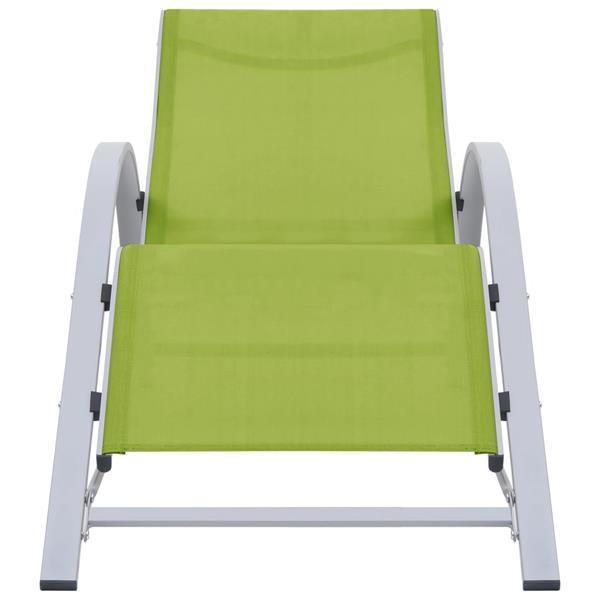 Grote foto vidaxl chaises longues 2 pcs avec table aluminium vert tuin en terras tuinmeubelen