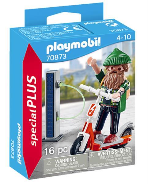 Grote foto playmobil city life 70873 hipster met e scooter kinderen en baby duplo en lego